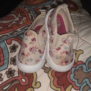OshKosh B'gosh Pink and Cream Sneakers with Floral Design